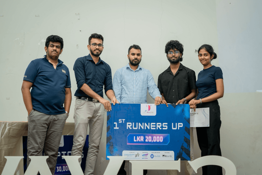 Team Kraken receiving the 1st Runners Up award at OctWave 3.0